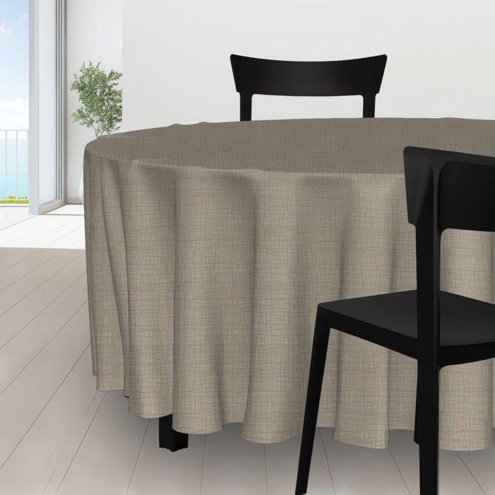 Nappe anti-tâches ronde diamètre 180 cm GALAXY taupe, Par Soleil d'ocre