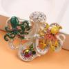 Rhinestone Inlaid Quirky Octopus Brooch Girl Cute Pin Fashion Popular Corsage Accessories Dress Skirt Decoration Pin