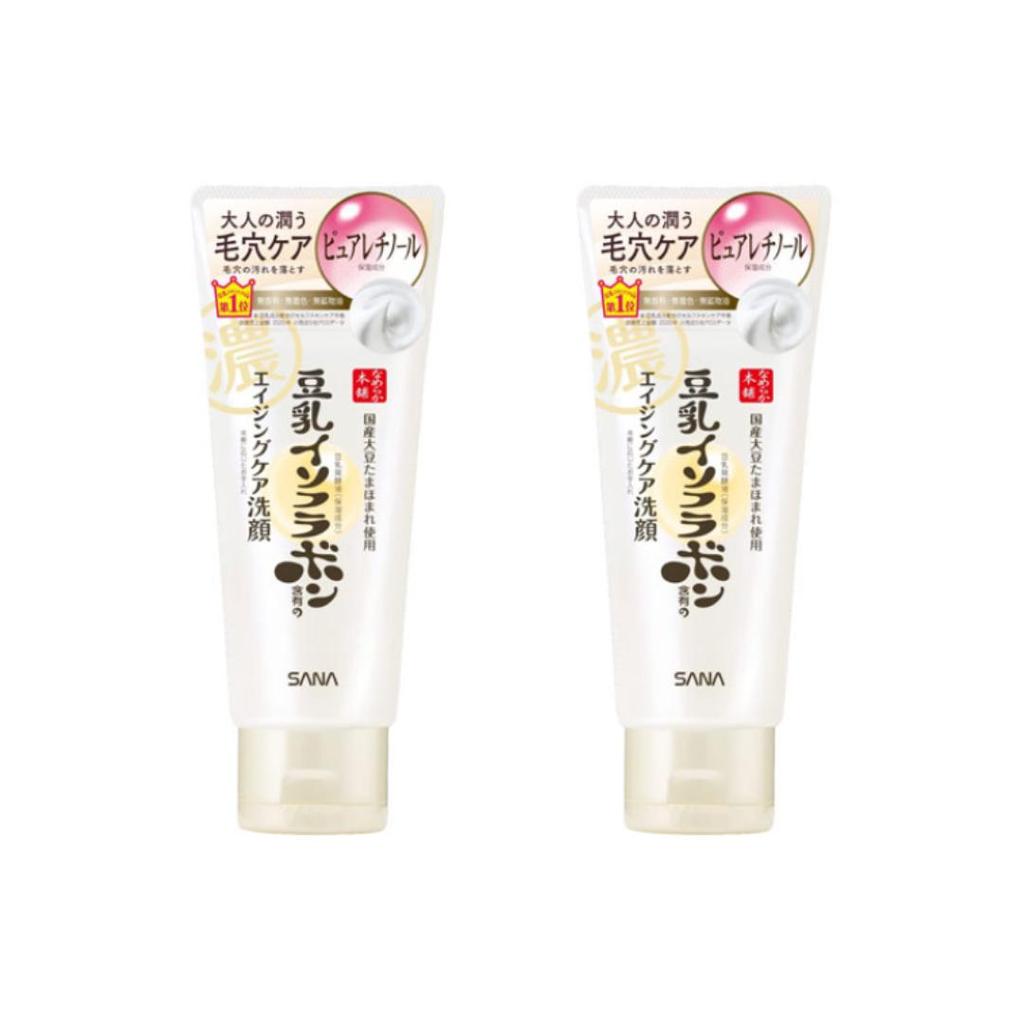 SANA Nameraka honpo Соевое молоко Изофлавоны Антивозрастная очищающая пенка 150г (Уход за порами / Увлажнение / Разглаживание)