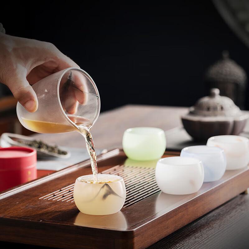 Chaxun Ink-Wash Glass Tea Cup