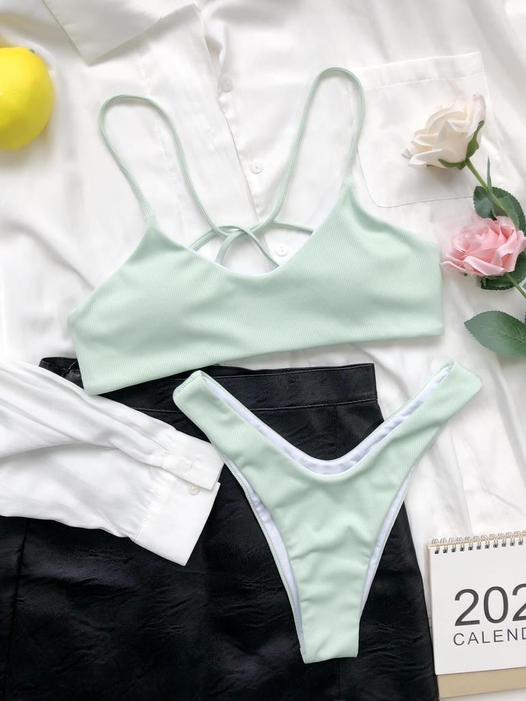 Women's Sexy Back Cross Bikini Two Piece Swimsuit