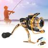 Fishing Reel Lightweight Ultra Smooth All Metal Interlocking Free Fishing Reel Folding Rocker Arm Saltwater Spinning Wheel (MT5000 Black Gold)