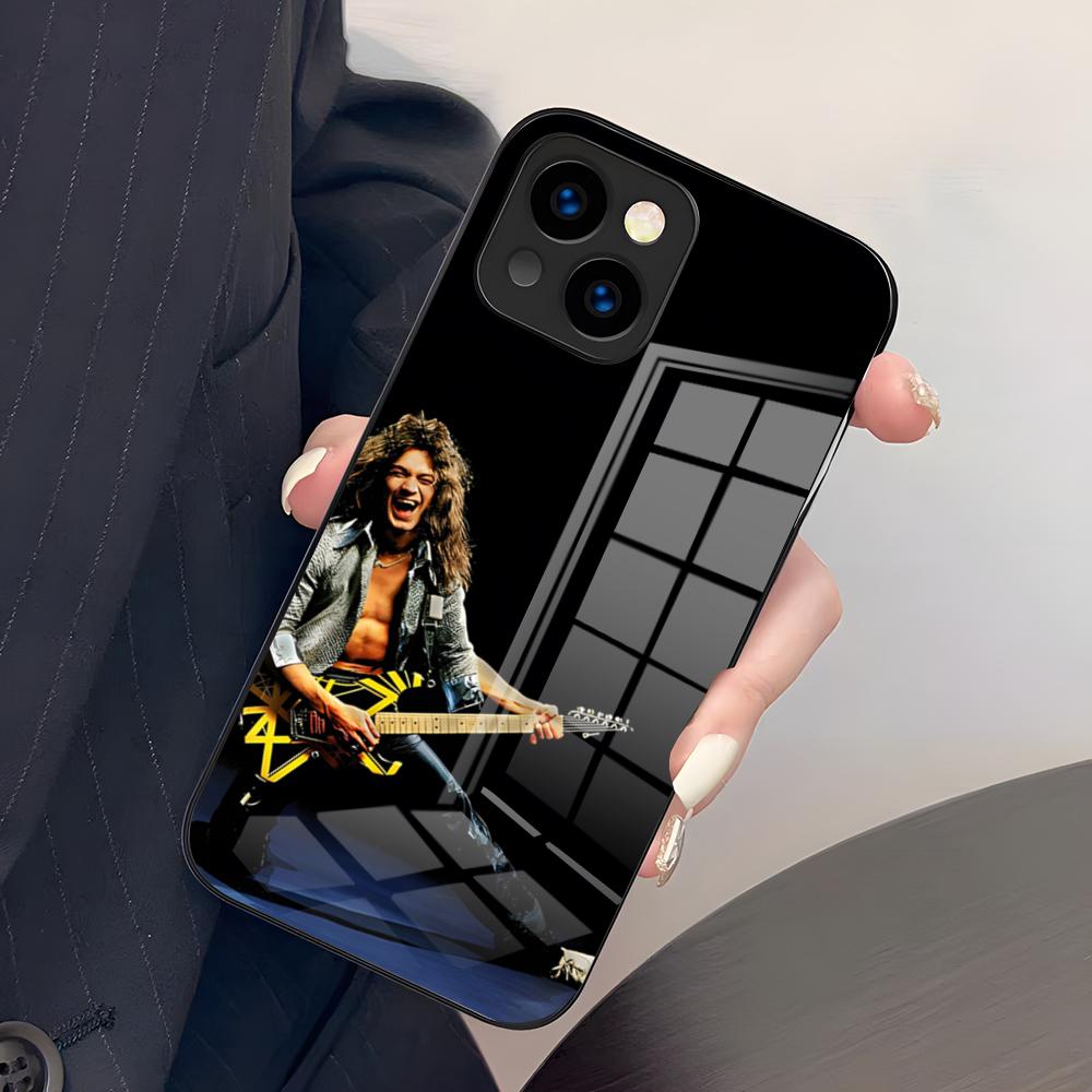 E-Eddie Van Halen Singer Phone Case For IPhone 17 Pro Max 15 Pro 16 14 Plus 12 13 Mini 11 Pro Shockproof Glass Cover