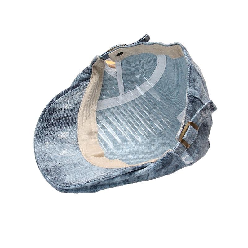 Spring and Autumn Bow Cowboy Forward Hat Female Face Small Beret Retro Washed Old Newsboy Hat Tide