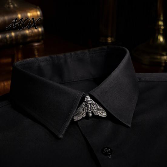 Removable Button Covers for Jackets Vintage Moth Covers, Gothic Skull Snap on Shirt Dark Aesthetic Clothing Accessories Metal Cufflinks Collar