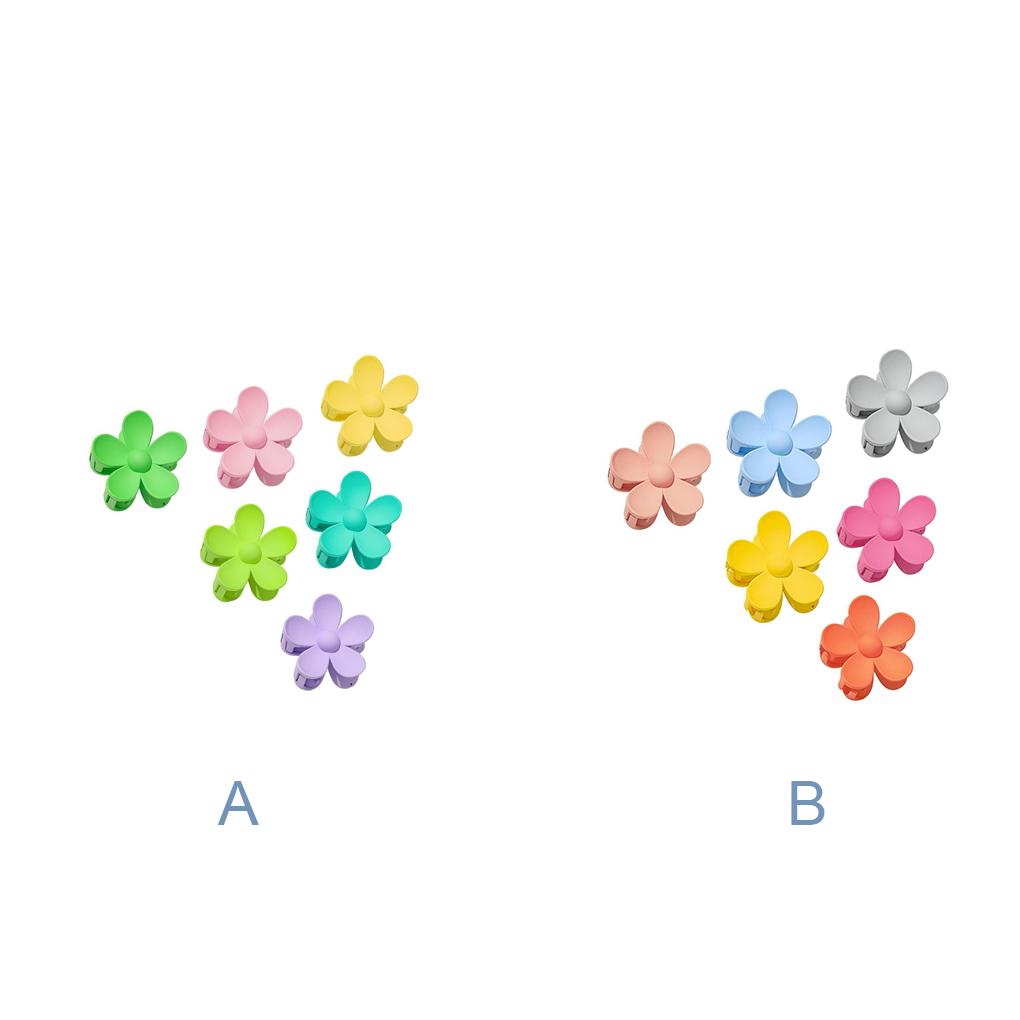 6 штук Зажим-краб для волос Женский Стайлинг Повседневная носка Форма цветка Головной убор для девочки Головной убор Зажим для хвостика Женский Макияж Умывание
