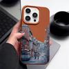 Мягкий чехол для телефона из ТПУ с текстурой кожи для iPhone 16 Pro 15 14 13 12 17 Pro Max 11 16E 17E Городской узор Ударопрочный Тонкий Однотонный Защита от падения