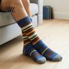 Everyday Cotton Crew Socks Men Argyle Socks, Plus Size, Colorful Striped Fashionable Streetwear Dress Thickened Autumn Winter for Cold Weather