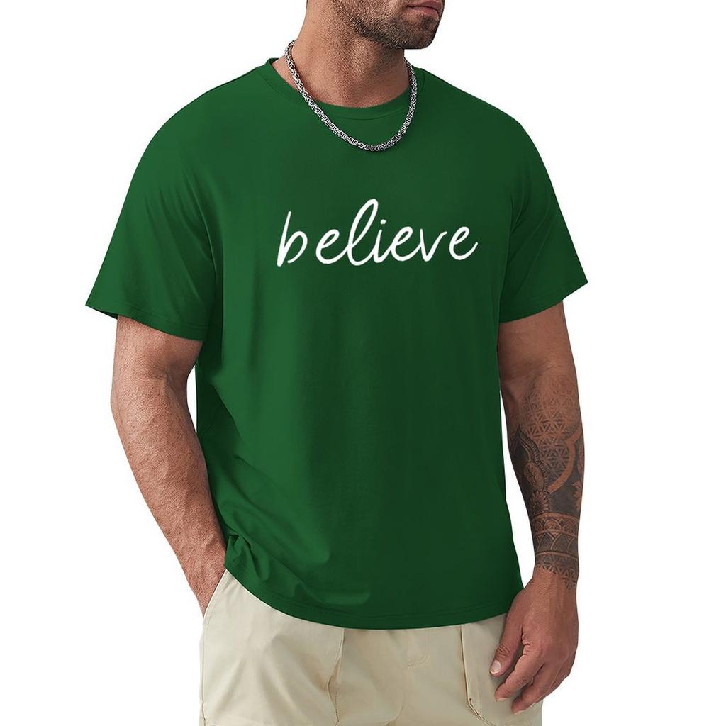 Футболки Believe футболки на заказ фигурки аниме Эстетичная одежда мужские хлопковые футболки