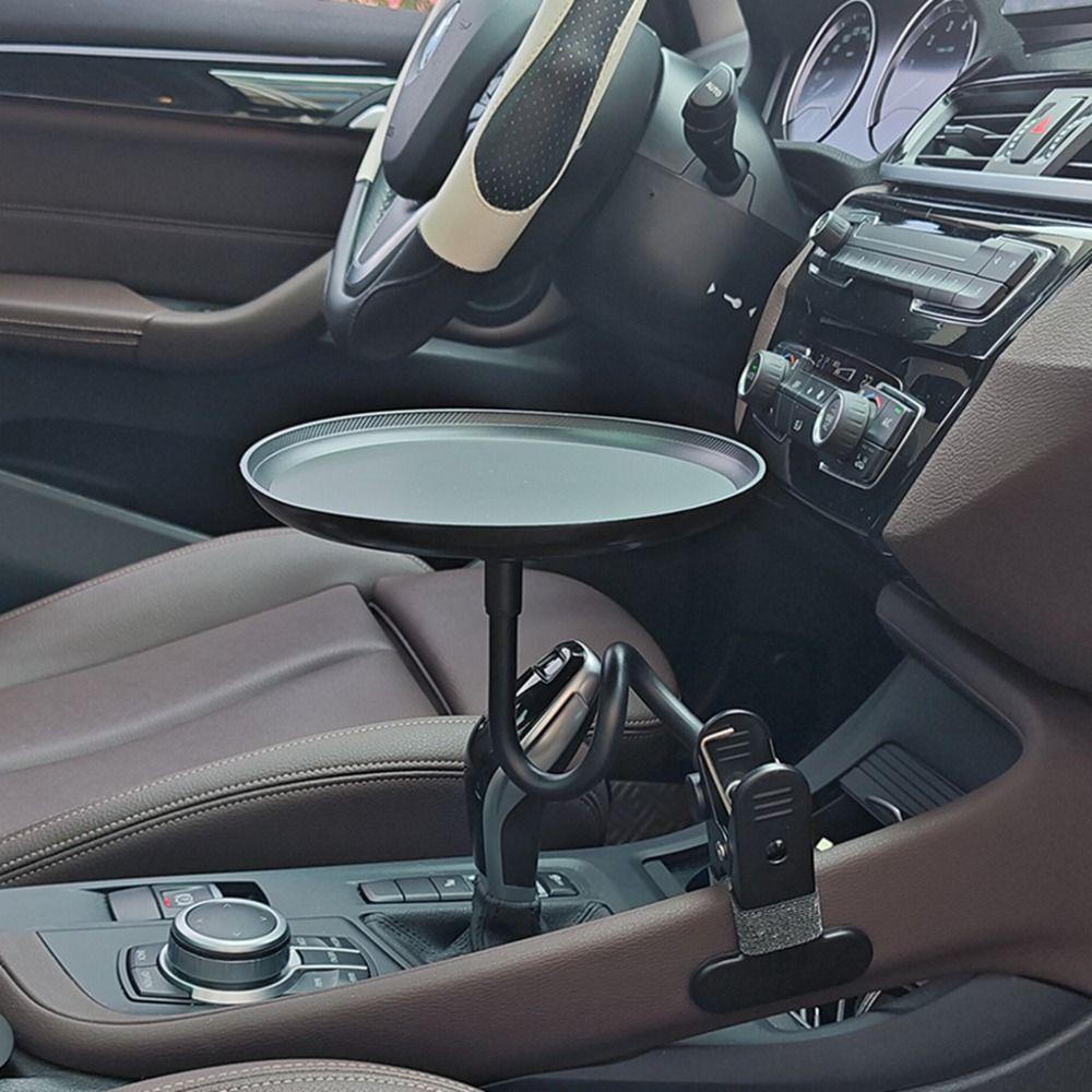 with Clamp Car Cup Holder Tray 360° Swivel Arm Car Tray Table Drink Stand  Mobile Phone Holder