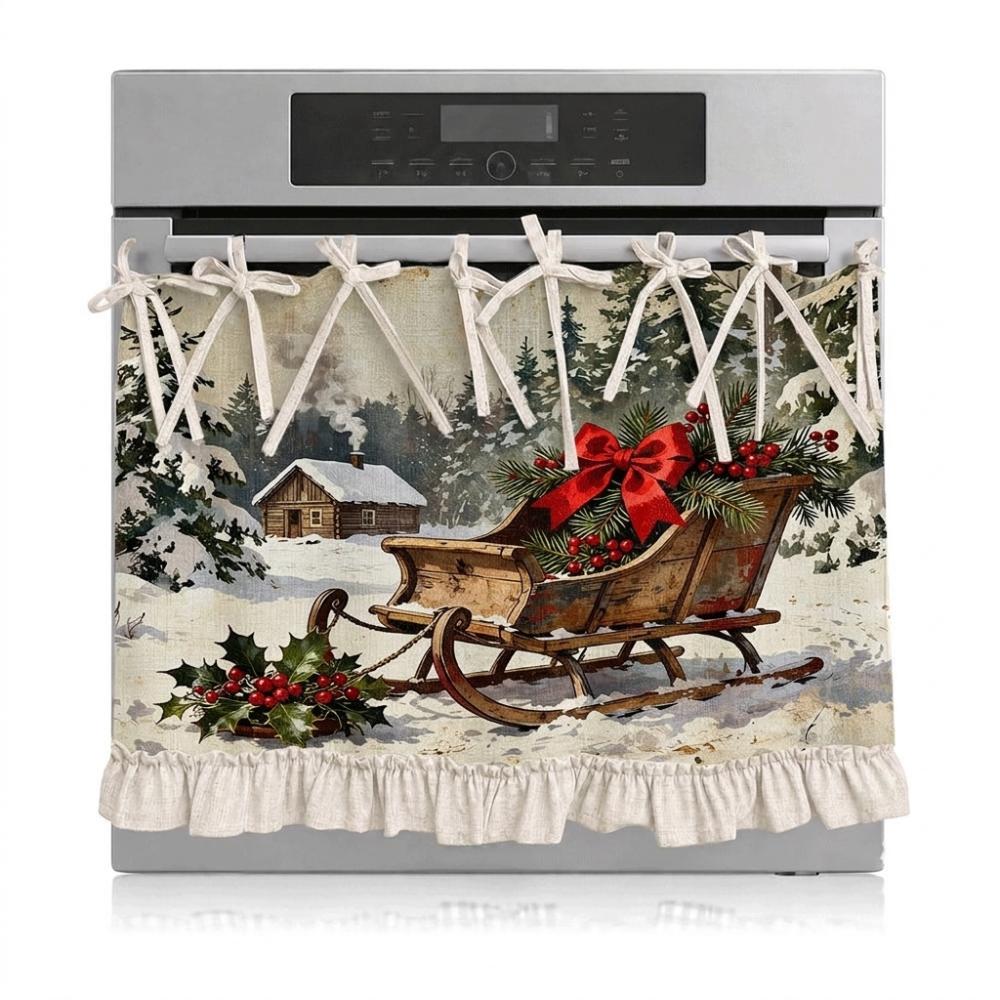 Seasonal Halloween Tie Oven Cover Curtain Dishwasher Bow Decor Curtain Halloween Party