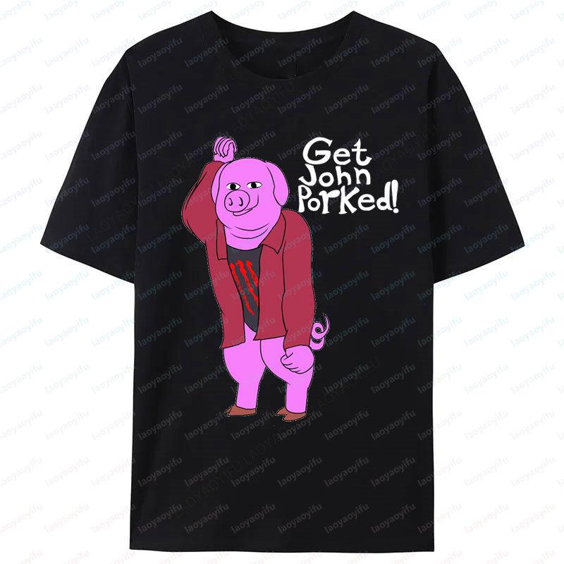 John Pork Is Calling Casual Funny T Shirt Shor Sleeve Graphic TShirts Polyester Unisexs Cheap Clothing Vintage Plus Size Tees