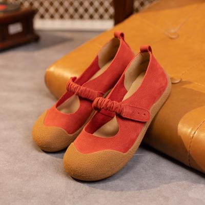 Литературные кожаные туфли бабушки на плоском каблуке с мягкой подошвой, кукольные туфли, удобные одинарные туфли, женская воловья кожа, женская обувь