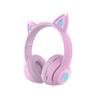 2023 Latest Headset Bluetooth Earphone Cute Wireless Sports Stereo Headset for Women with Glowing Cat Ears Cat Ear Headphones 5.0 LED Included