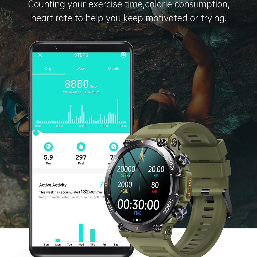 1,39-дюймовые мужские умные часы с Bluetooth и вызовом, спортивные фитнес-трекеры с монитором сердца, умные часы для Android IOS, 400 мАч