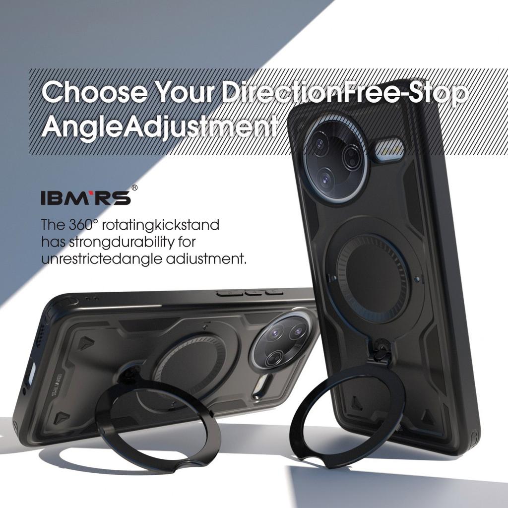 Чехол для Redmi K80 Pro [магнитный противоударный] с подставкой и шнурком | Совместимость с IBM RS