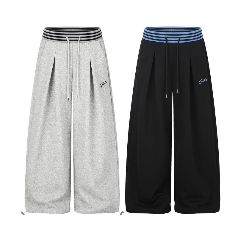 Magic Bear Loose Fit Sweatpants - American Vintage Street Style Wide Leg Casual Pants Teens