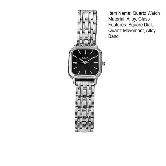 Мужские часы с кварцевым механизмом, квадратный циферблат, указатель, ремешок из сплава, украшение с точным временем, не водонепроницаемые, мужские кварцевые деловые наручные часы, ювелирный аксессуар