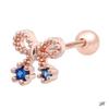 Blue Ribbon 14K Gold Needle Rose Gold Cubic Piercing (S8539257)