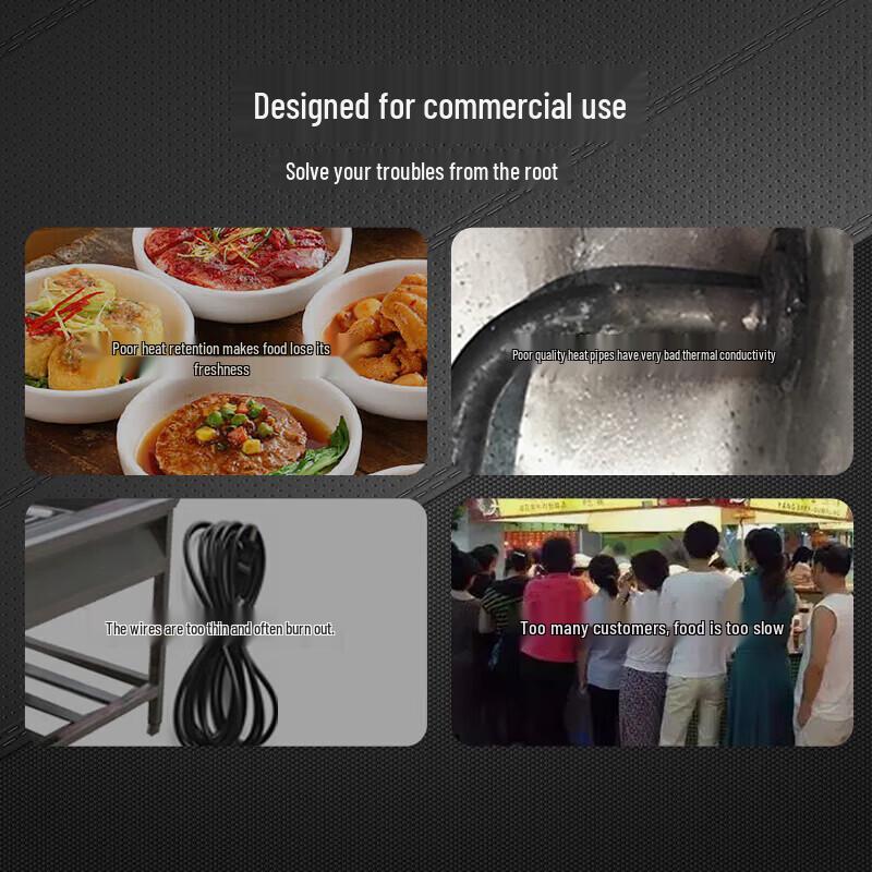 Commercial 5-Compartment Food Warming Counter