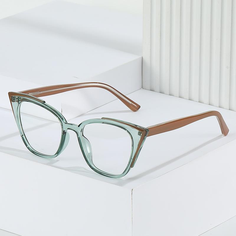 New anti-blue light fashion flat glasses cat eye European and American myopia glasses frame women's glasses frame glasses