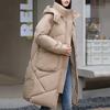 2023 New Winter Hooded Mid Long Parkas Women's Cold Coat Oversize Loose Thicken Cotton Padded Jackets Female Windbreak Coat