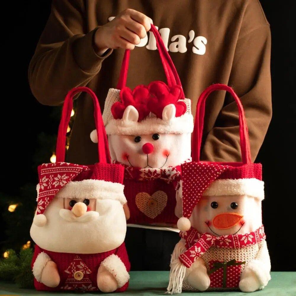 Large Capacity Christmas Packing Bag Cartoon Gifts Candy Bag Creative Christmas Handbag  Xmas Gift