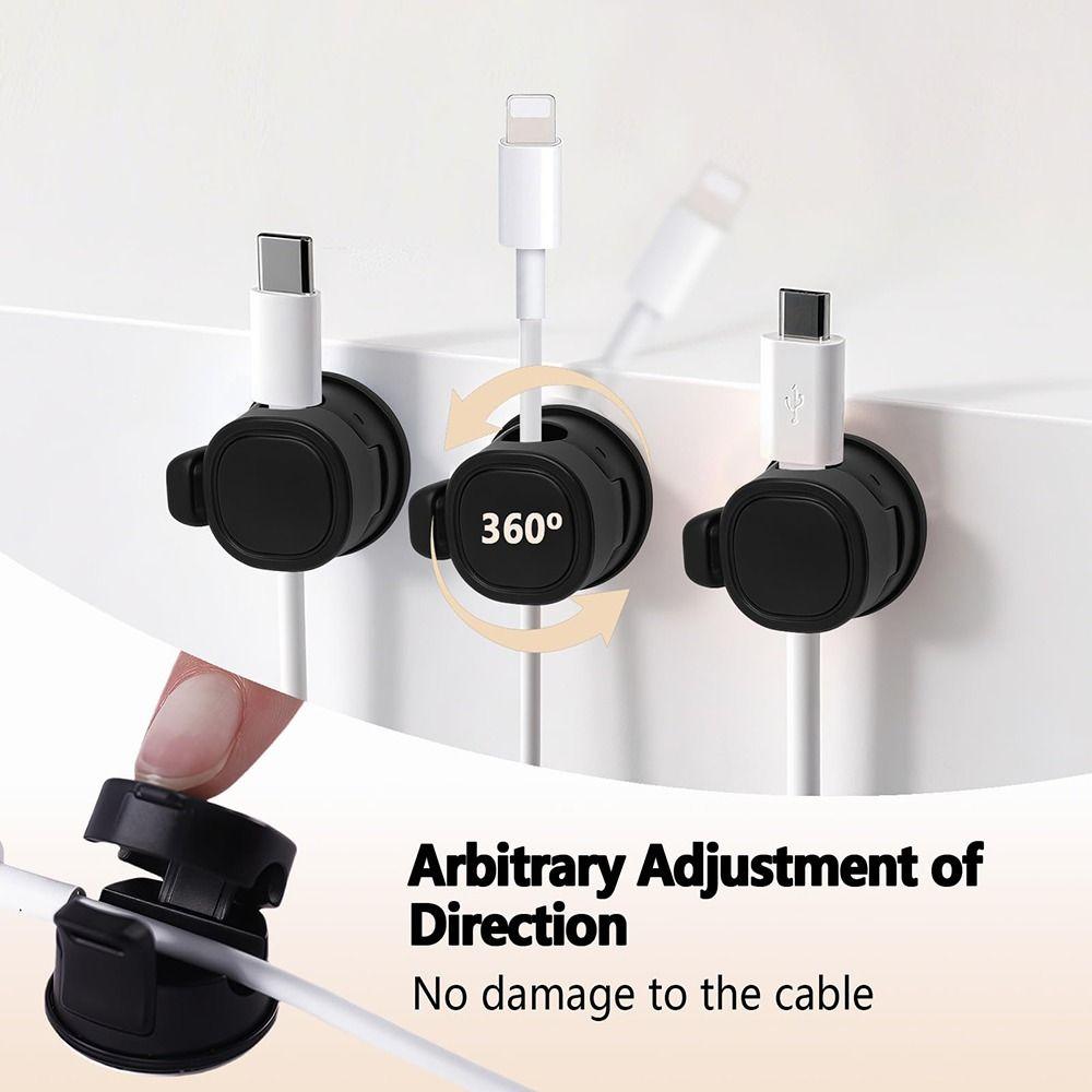 3Pcs Adhesive Cable Organizer Magnetic Cable Management Wire Arrangement Cable Clips Office Desk