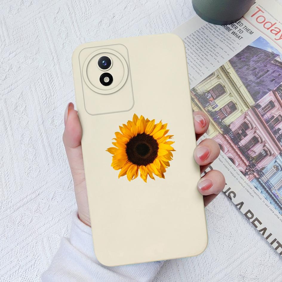 Чехол для телефона Vivo Y31 Y33 Y33S Y02S Y16 Y51 Y91C Y22 Y35 Y11 Y12 Y20, защита камеры, мягкий силиконовый чехол с бабочкой и подсолнухом для Vivo, бампер, чехол