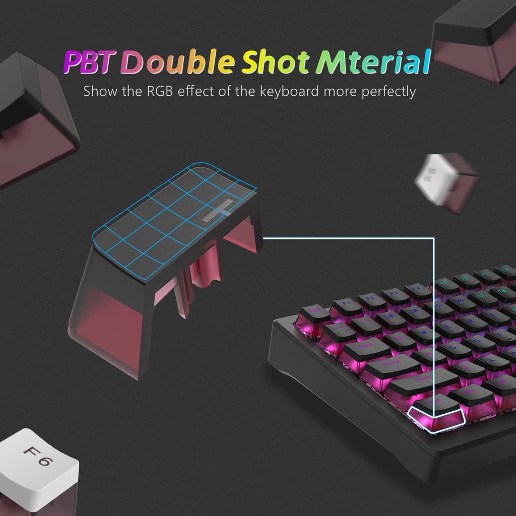 Womier Pudding Keycaps PBT Shine Through 165 Key Caps Custom Keycaps для переключателя Cherry Gateron MX Mechanical Black Phantom - Keycaps, Keycaps, Set,