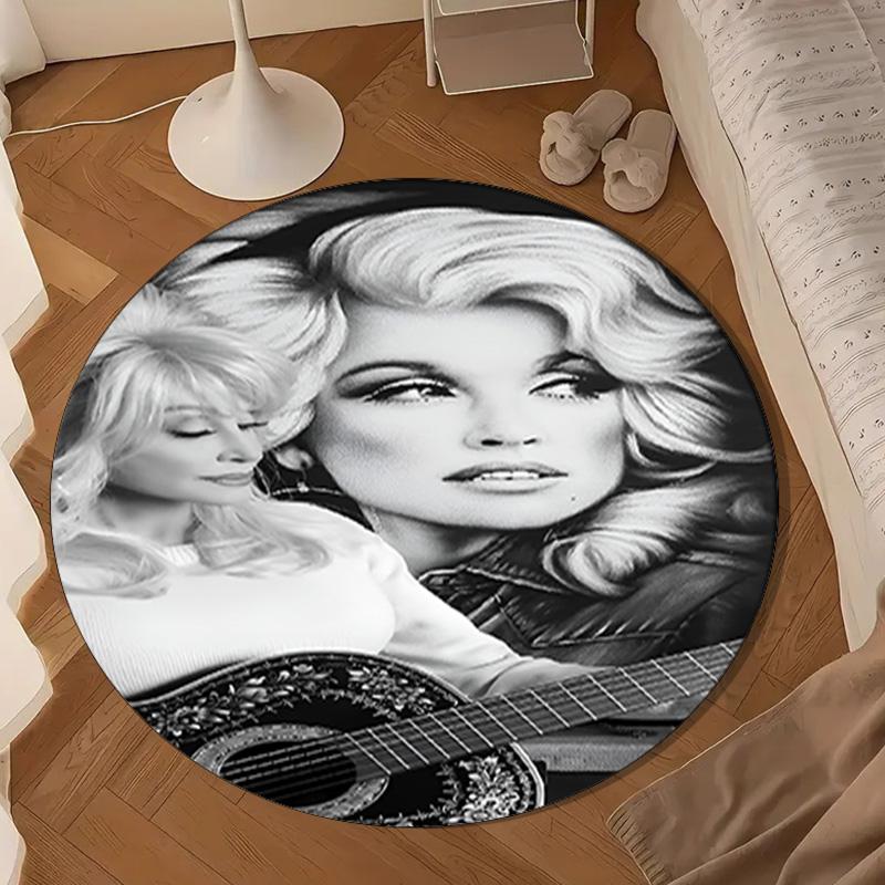 Dolly Memorial Tribute Round mat, Anti-slip Circle Carpet Chair rug For livingroom,Bedroom, doormat home decor Gift Christmas Gifts