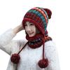 2 шт./компл. зимняя женская вязаная шапка, шарф, модная шерстяная утепленная шапка, набор воротников