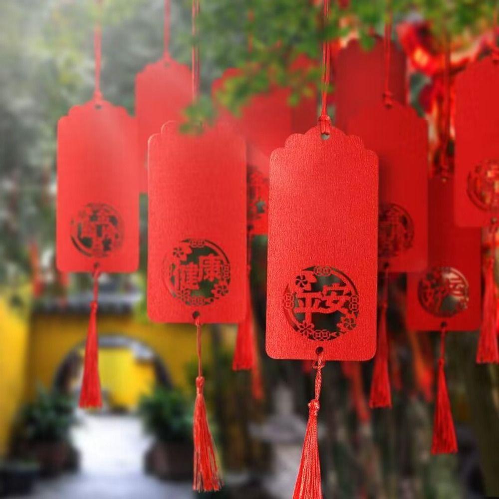 Good Luck Wood Blessings Cards Pray for Blessings Chinese New Year Pendants Family Friends Couples