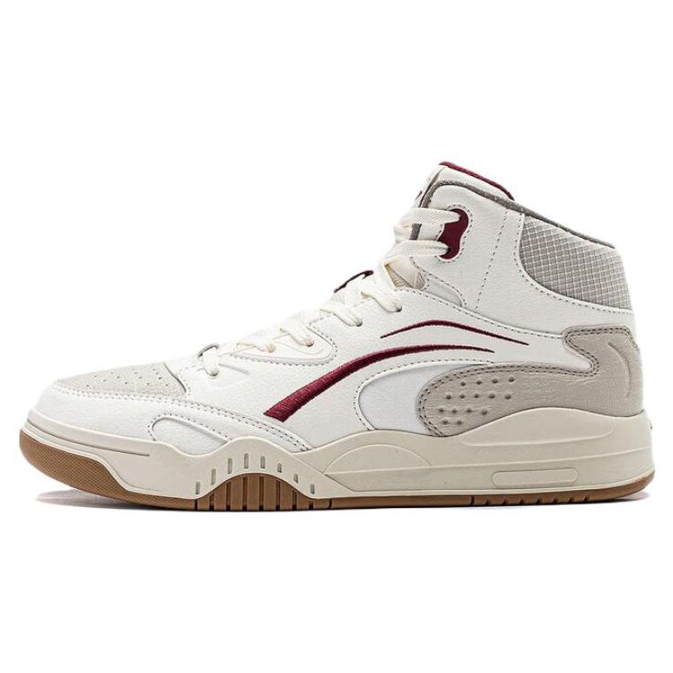 Li Ning Mo Yuan Classic Casual Shock Absorbing Lightweight High Top Sneakers Men Sneakers White Gray AGCT285-2