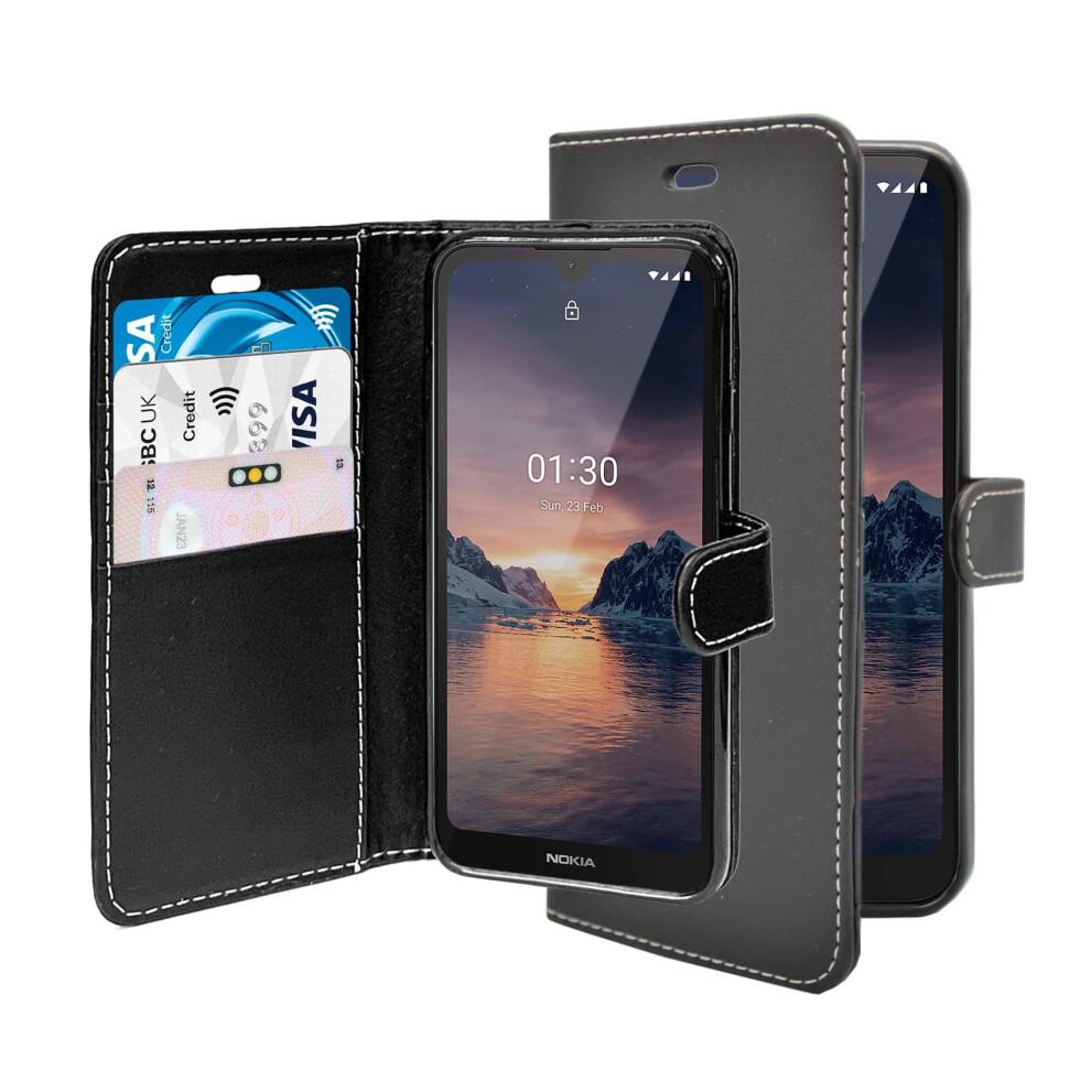 Nokia 1.3 Black Wallet Flip PU Leather Case - Magnetic Closure, Slim Protective Pouch with Easy Port Access