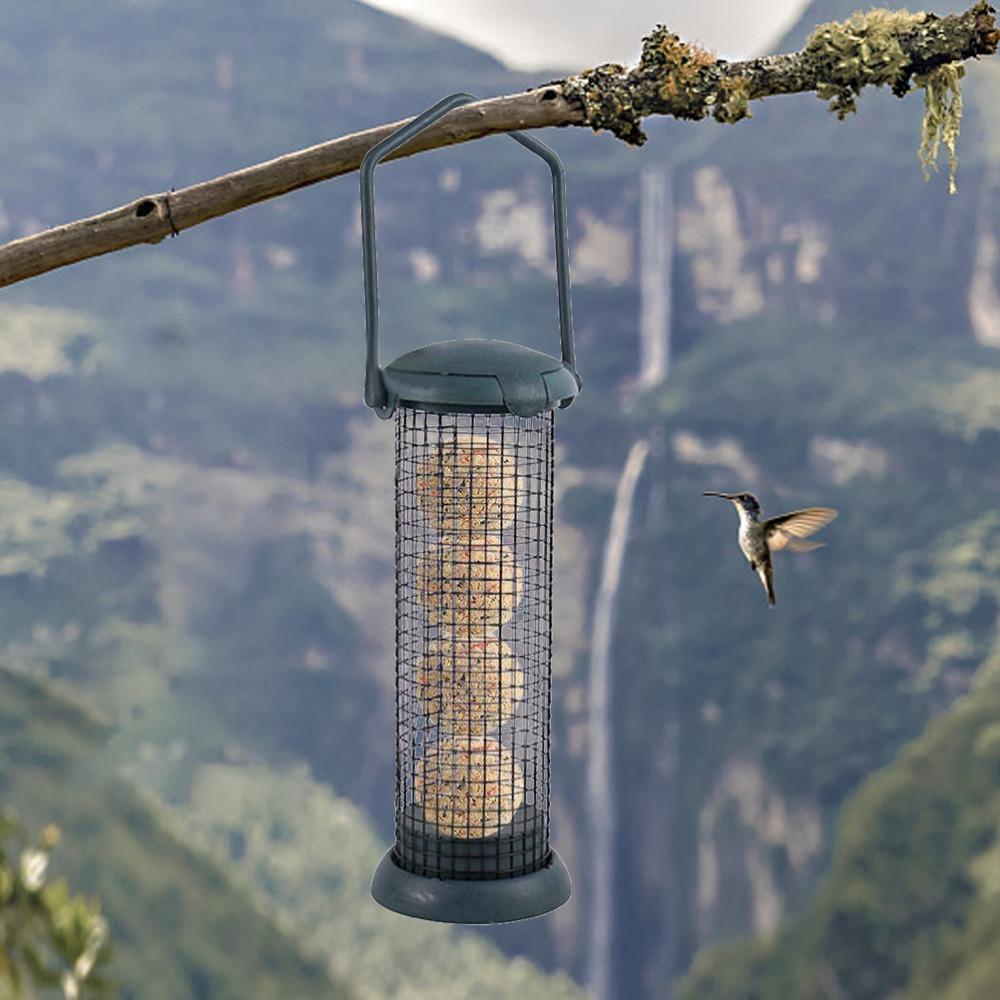 2Pcs Metal Material Hanging Bird Feeder Iron Wild Bird Feeder Sturdy Fat Ball Feeder Terrace Use