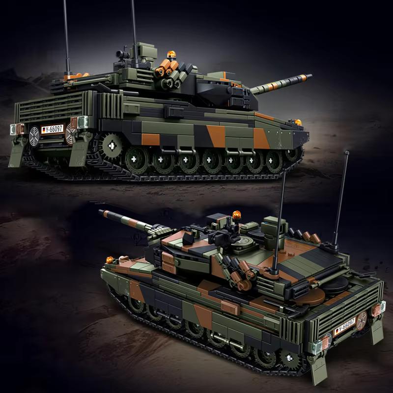 Военный MOC Leopard 2A6 Основной боевой танк Армии Строительные Блоки С Солдатами Модель Танка Кирпичики Игрушка Подарки