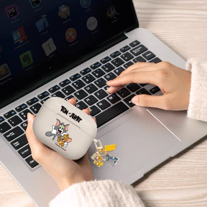 Ausrann Чехол для AirPods 3-го поколения Чехол для AirPods3 Чехол для AirPods 3-го поколения Персонаж Magsafe Совместимый с беспроводной зарядкой Том и Джерри Милый