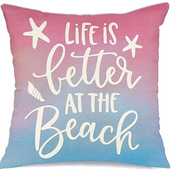 Summer Hot Style Ocean Style Pillow Beach Shell Pattern Blue Pillow Case Home Sofa Pillow Case Cushion Cover