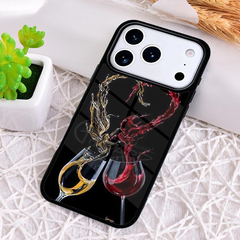 Чехол для телефона «Пей пиво Красное вино» для iPhone 17 Air 16 15 11 12 14 13 Pro Max Ударопрочный чехол
