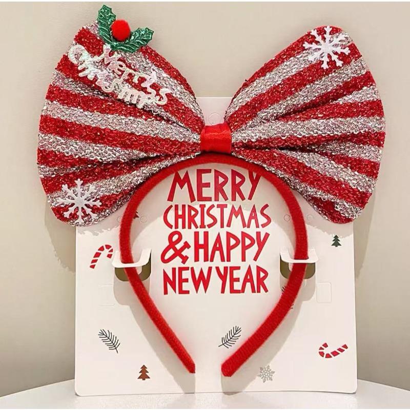 Рождественская повязка на голову рождественский колокольчик из рога лося с блестками рождественская повязка для волос с новым годом реквизит для фотосессии веселый рождественский декор подарки для детей