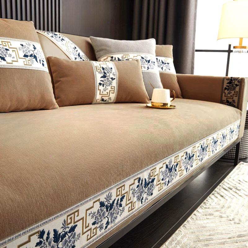 Однотонный шенилловый коврик для дивана, нежное кружевное украшение для гостиной на все сезоны, нескользящая подушка на сиденье дивана, чехол на диван, диванное полотенце