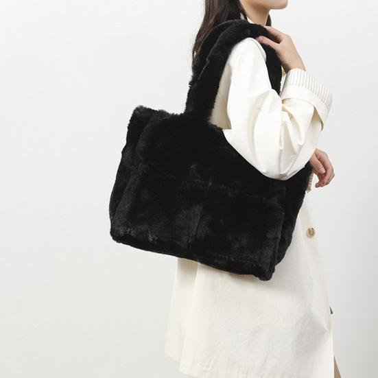 Пушистая сумка через плечо Женская плюшевая сумка Пушистая сумка-тоут Большой вместимости Меховой кошелек для повседневного использования