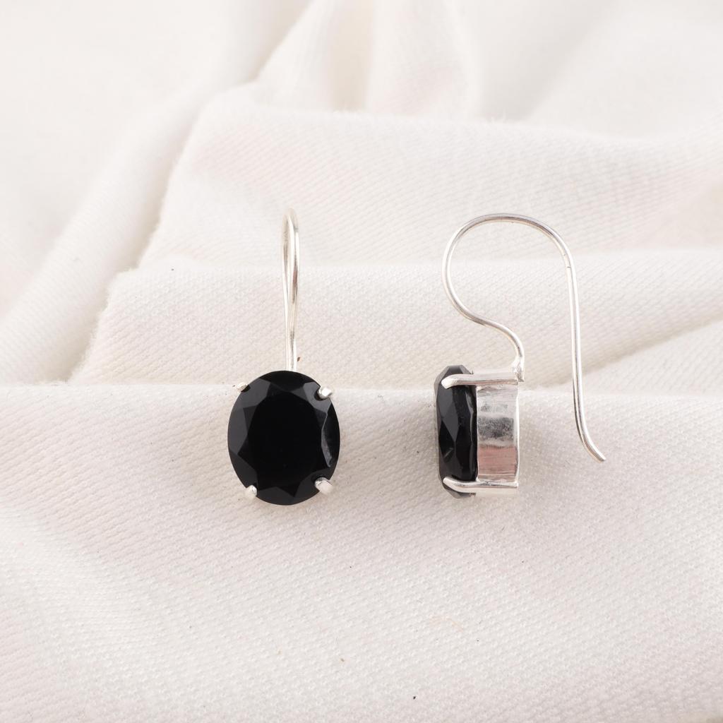 Black Onyx Jewelry, 925 Solid Sterling Silver Earrings Handmade Gemstone Jewelry, Gifts For Wife Brand New Earrings Gift For Her