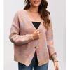 Женская повседневная свободная куртка с V-образным вырезом, кардиган, куртка с длинными рукавами, кардиган, свитер