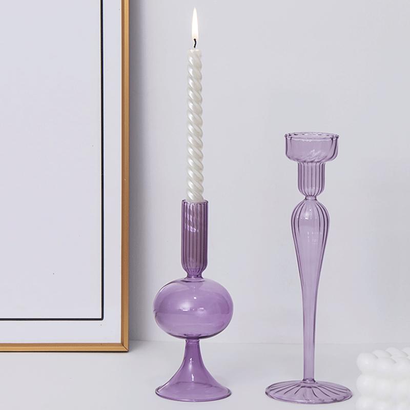 1 шт. подсвечники для чайных свечей для свадебного декора, фиолетовые, серые, коричневые, реквизит для ужина при свечах, 5 стилей