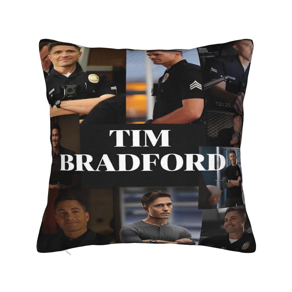 Tim Bradford Pillow Cover  Funny Pillow Case For Living Room Chair Square Cushion Cover Birthday Present