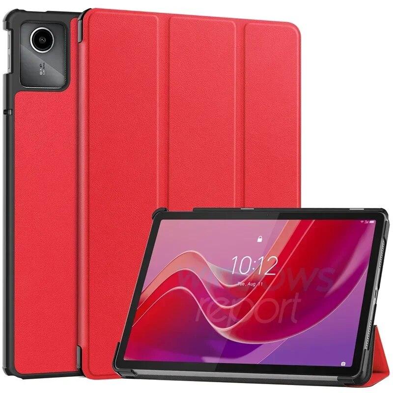 Кожаные чехлы для Lenovo Tab M11 Xiaoxin Pad 2024, чехол 11 дюймов, тройная складная подставка, умный чехол для планшета Lenovo Tab M11, противоударный чехол