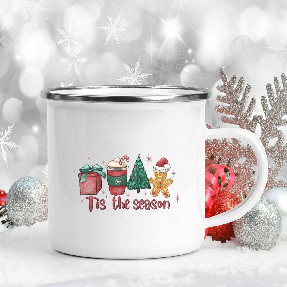 Это Сезон Рождественская Кружка Рождественская Эмаль Чашка Напиток Горячий Какао Сок Кружки Рождественская Вечеринка Напиток Чай Чашки Рождественский Праздничный Подарок