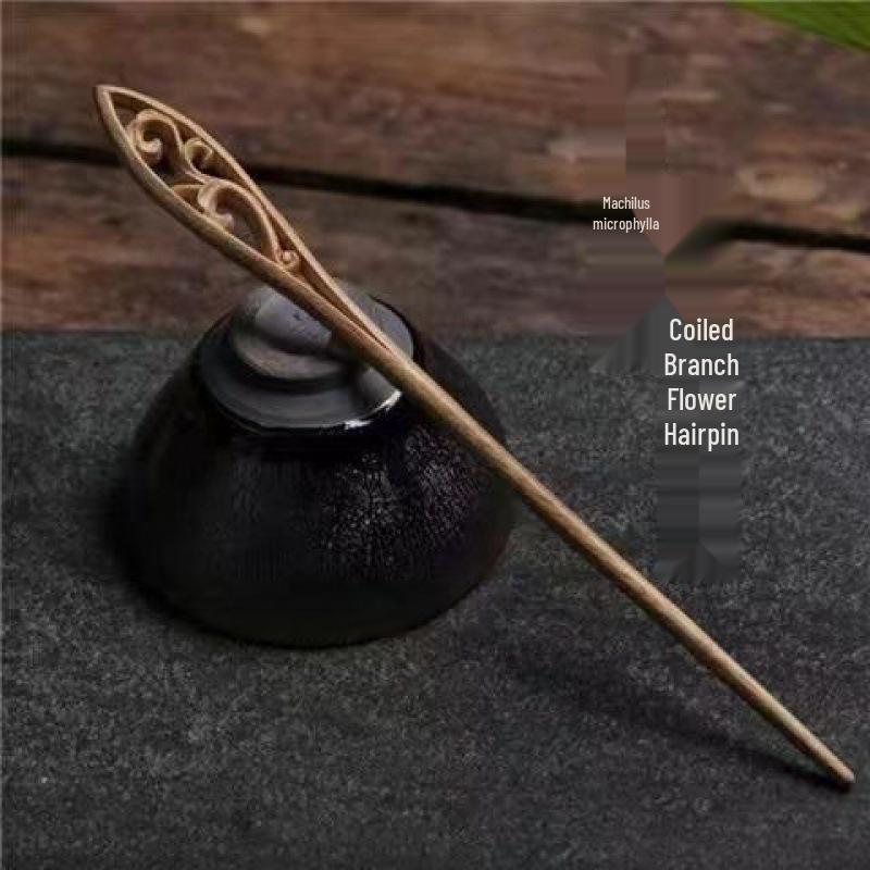 Golden Silk Nanmu Hairpin - Retro Chinese Hanfu Style for Updos
